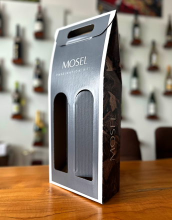 Kartónová kazeta Mosel Faszination Wein  / 2 fľaše, šedá 